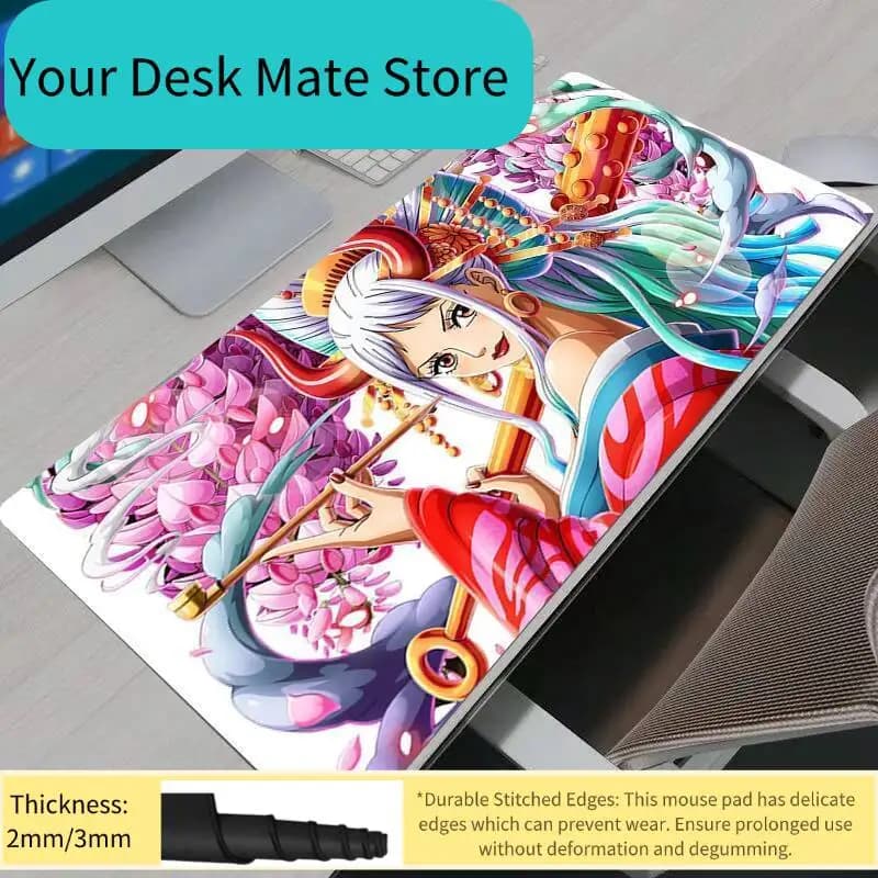 Tappetino per Mouse One Piece Yamato, Grande XXL per Gamer, Tappetino per Tastiera e Mouse, Tappeto in Gomma per Scrivania, Mousepad per Gaming e Notebook
