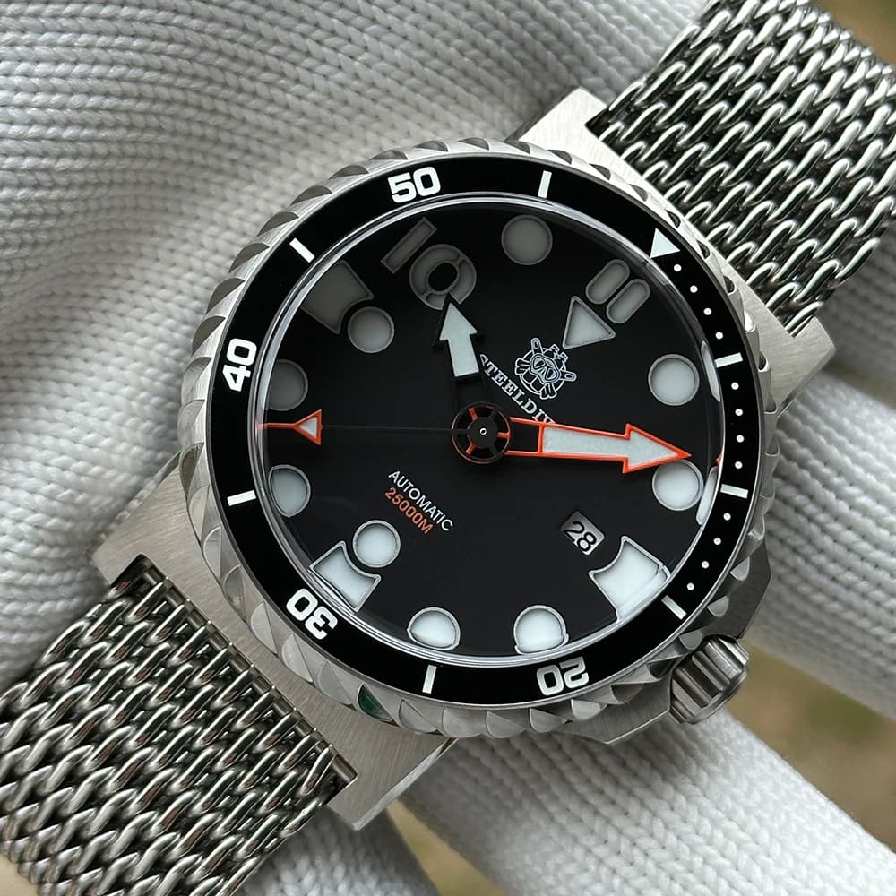 STEELDIVE Official SD1982H Blue Luminous 46,5MM 25000M Sapphire Glass Waterproof Ceramic Bezel NH35 Men's Underwater Watches with Date