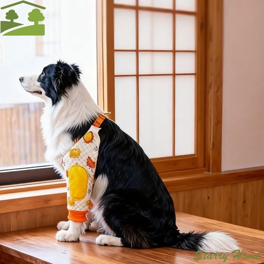 Ginocchiera per Cani Elastica e Resistente all'Usura, Traspirante e Regolabile, con Motivo a Cartoni Animati, Protezione Morbida per Gomito Anti-leccamento
