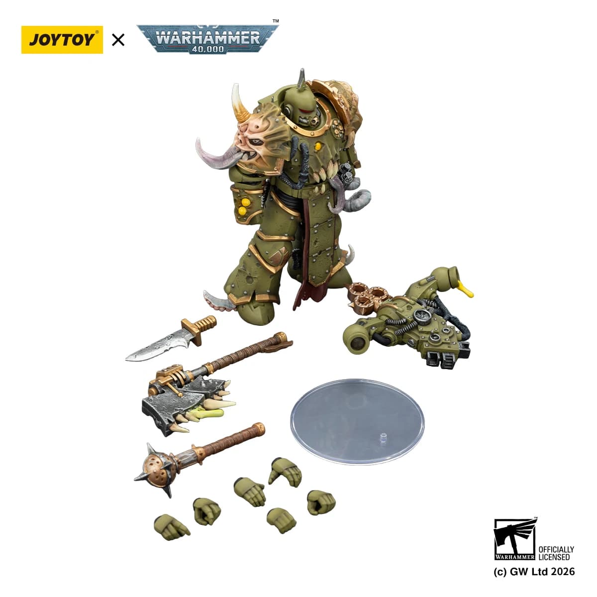 JOYTOY Warhammer 40,000 1/18 Action Figure Death Guard Plague Marine Anime Military Model
