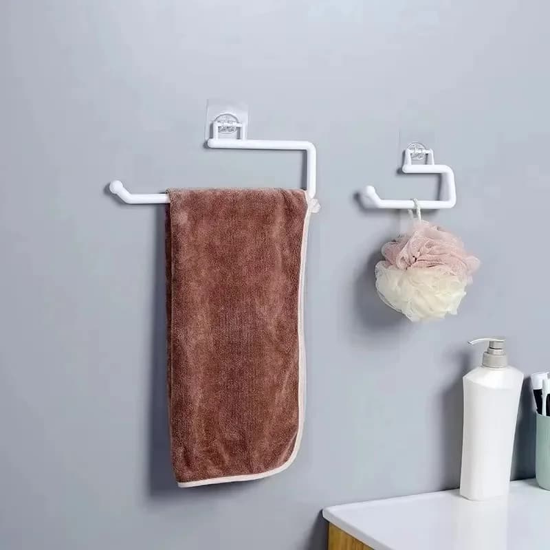 1/3/4pcs Kitchen Paper Roll Holder Bathroom Toilet Pape Storage Rack Towel Rack Cabinet Rag Hanging Self-adhesive Kitchen Hook