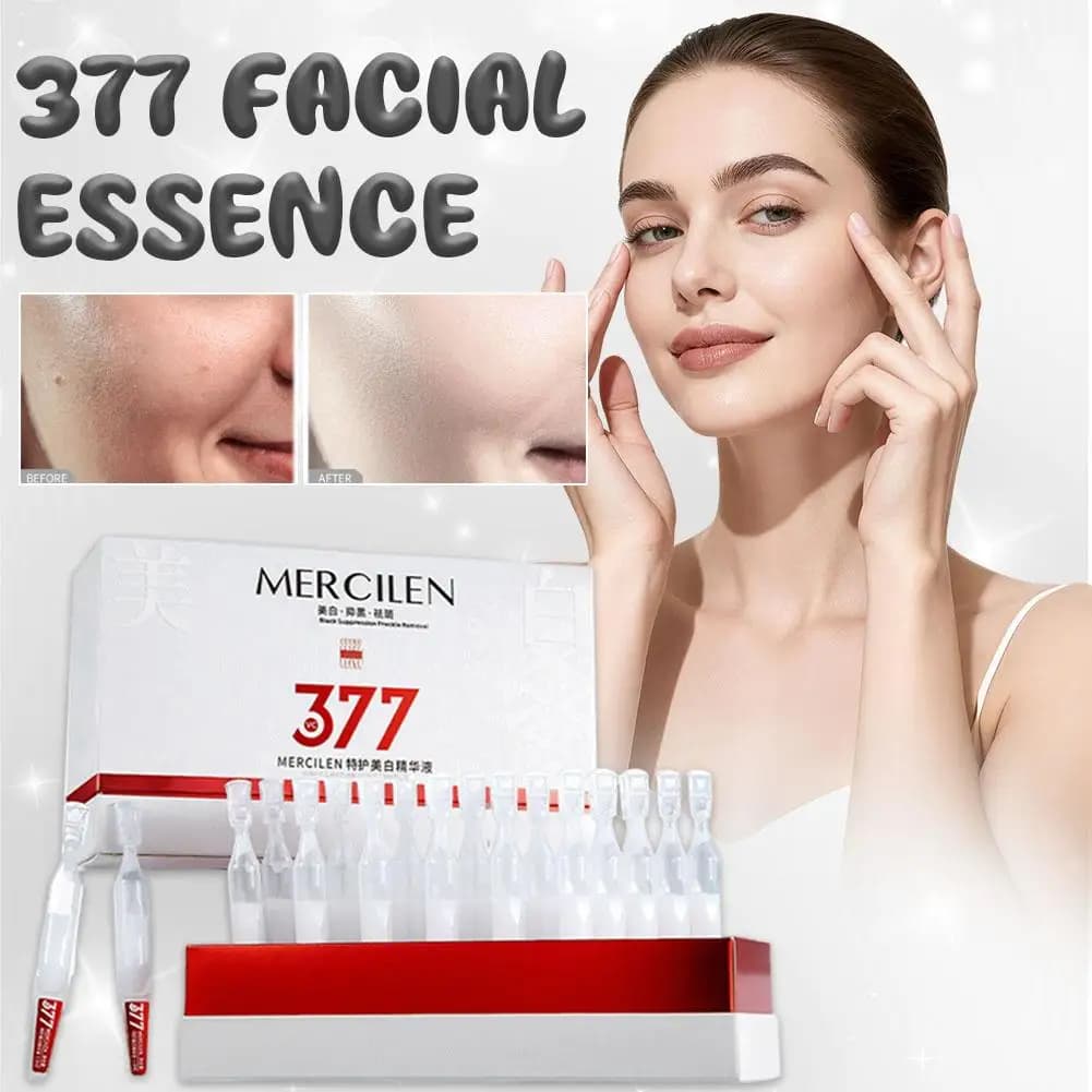 1/2 Pack Siero Viso Mercilen 377 with Hyaluronic Acid, Fullerene Collagen Essence, Hydrating and Nutrient for Skin Care