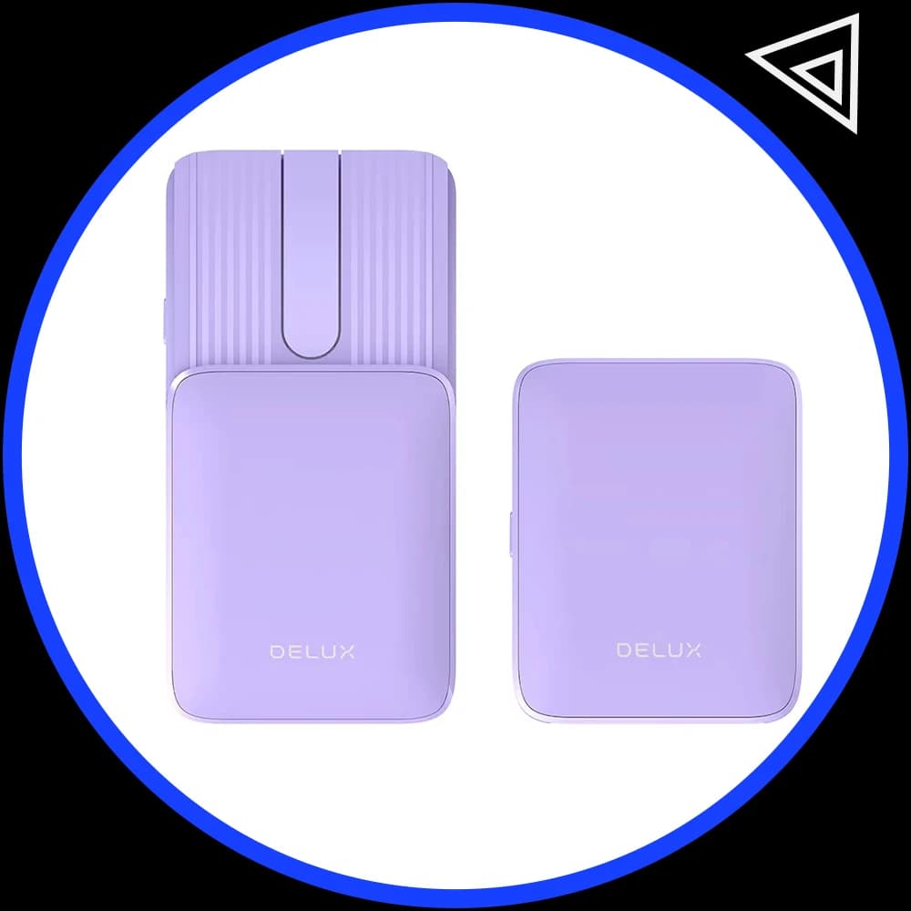 Mouse da ufficio DeLUX MF10 con connessione Bluetooth, 1600 DPI, pieghevole, wireless, leggero, silenzioso, per accessori PC, ideale come regalo.