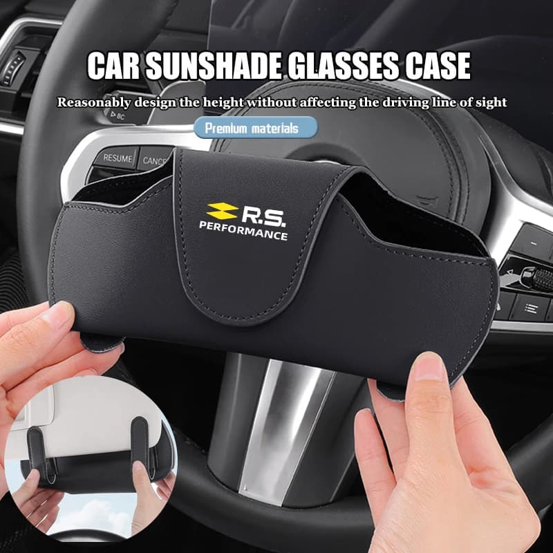 Car Glasses Case Ticket Card Clamp Sun Visor Sunglasses Holder For Renault RS Kadjar Captur Clio Megane 2 3 4 RS Koleos Logan