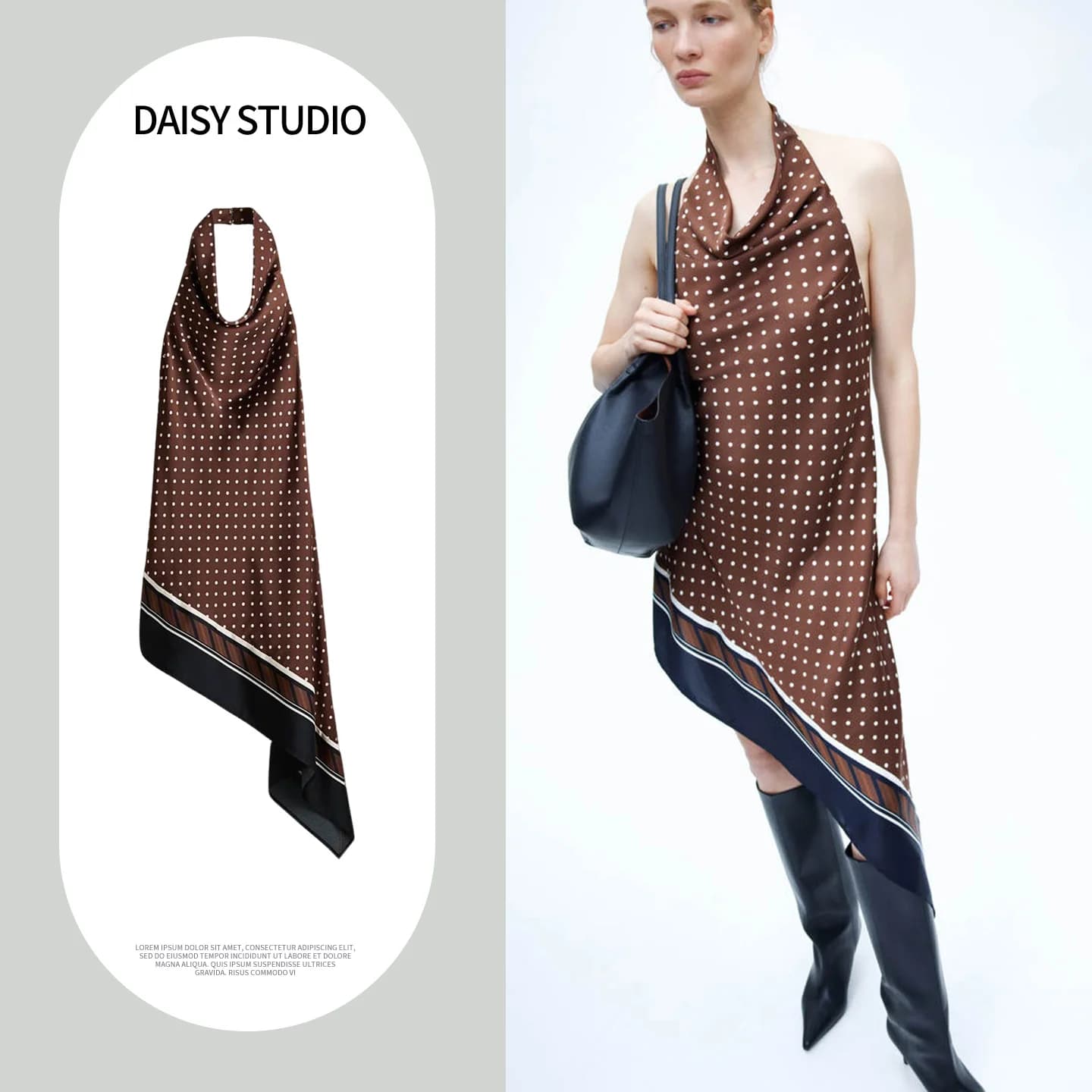Spring New Style Women's Asymmetrical Silk Dress Open Back Design Hanging Neck Line Fairy Skirt Style Sleeveless Loose Fit