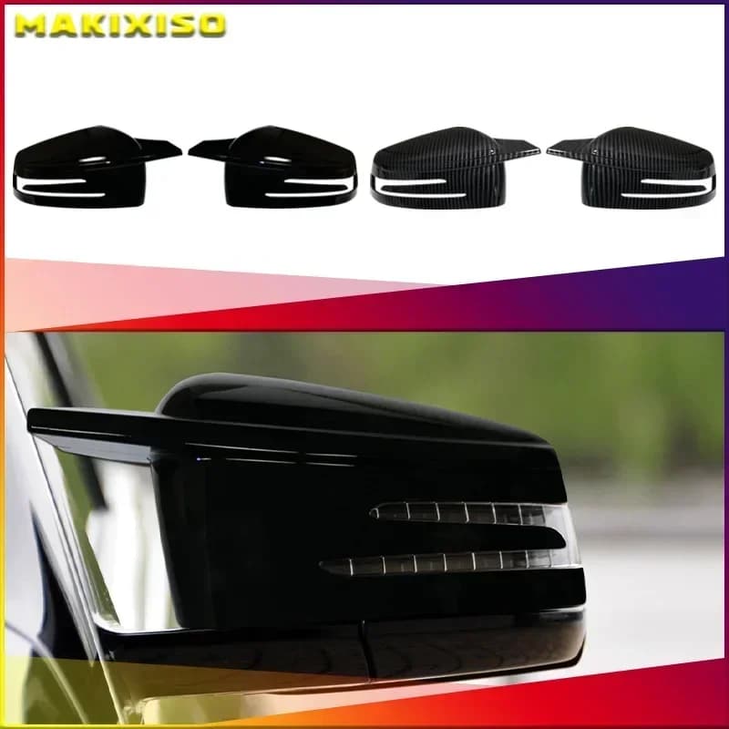 2x Carbon Look Side Wing Mirror Cover For Mercedes Benz W176 W246 W204 W212 W221 C117 X204 X156 Side Rear View Mirror Cap Cover