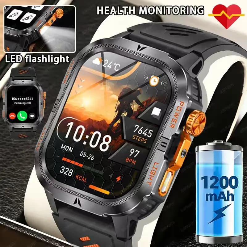 Il nuovo smartwatch 2026 presenta un schermo ad alta definizione da 2,01 pollici e una batteria da 1200 mAh in grado di memorizzare fino a 40 ore di dati sportivi.