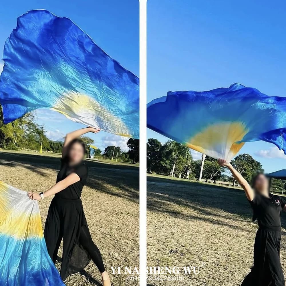 Belly Dance Accessories Throw Silk Veil Shawl for Women 100% Real Silk 200x114cm Dyed Practice Performance Props Church flag