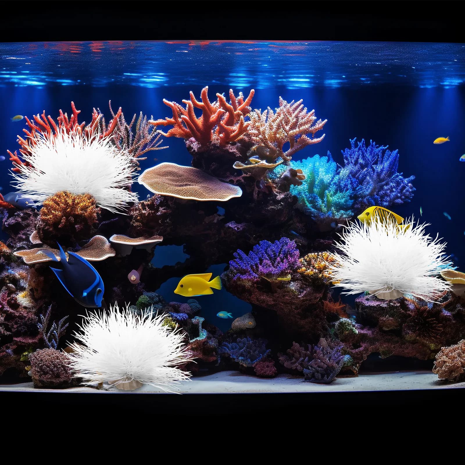 Artificial Decorative Plants, Faux Aquatic Plants Realistic for Aquarium, Fish Tank Ornaments, Artificial Aquatic Decorations