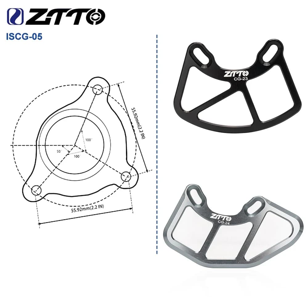 ZTTO 1/CG23/24 Protezione per Catena Bici da Montagna, Protezione Pedivella MTB, Piastra Antiurto per Catena, Montaggio ISCG 05, Accessorio per Bicicletta