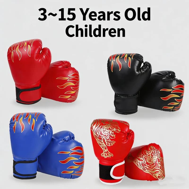 PU Leather Breathable Boxing Gloves, Children's Fighting Gloves, Kickboxing, Gym, Indoor and Outdoor Sports, Fitness