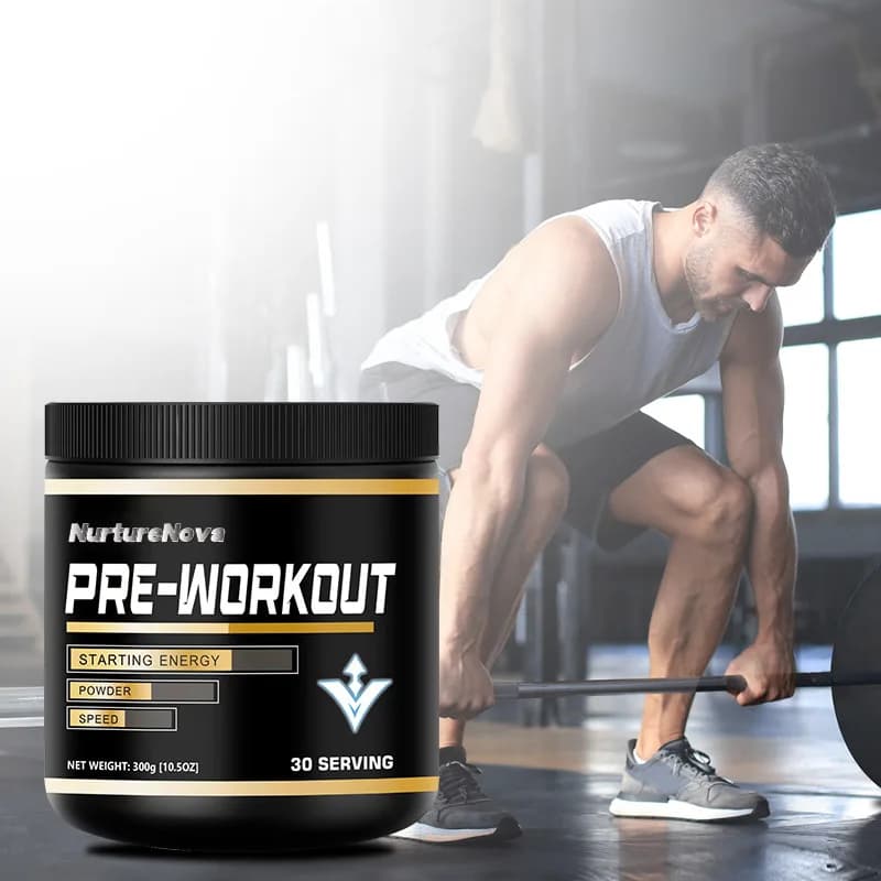 Energy support supplement for training for muscle building in pre-exercise protein powder