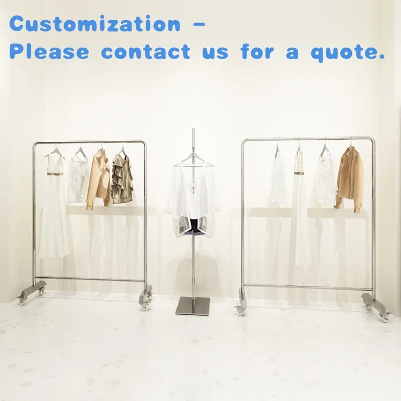 customized. Kainice Shopping Simple Garment Ready Clothing Coats Wheeled clothes hangers Clothes rack
