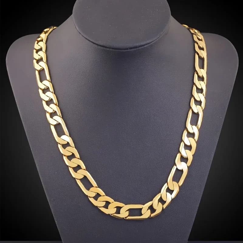 Collana da uomo alla moda placcata oro con catena spessa grande - 1 pezzo