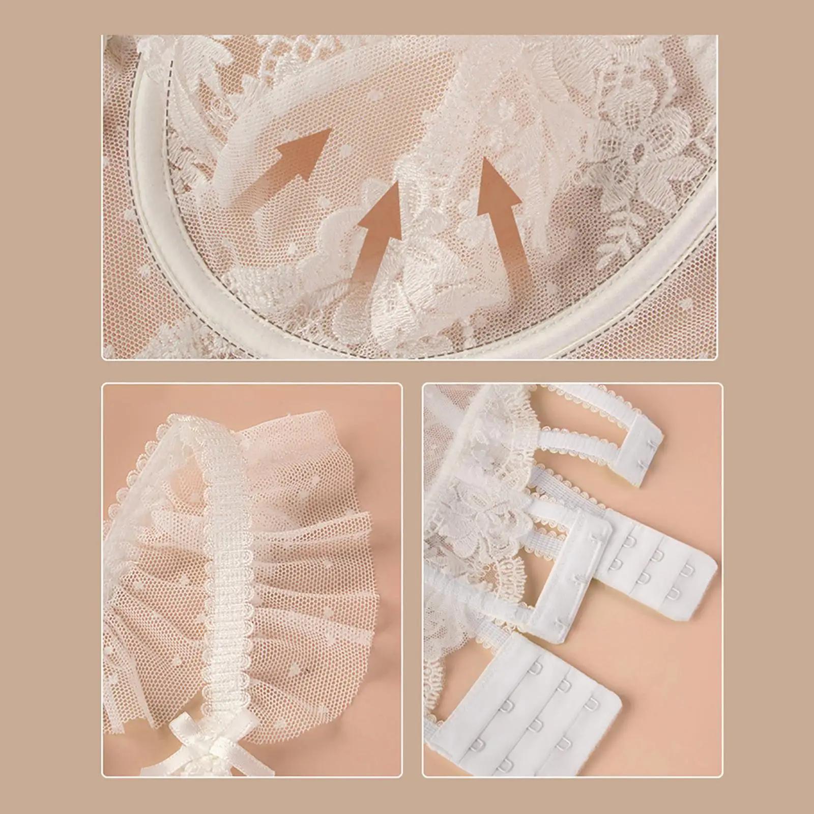 Women Lingerie Set Thong Panty Underwear 2 Piece Bodysuit Soft Lace Bra and Panty Set for Honeymoon French Lingerie Nightwear