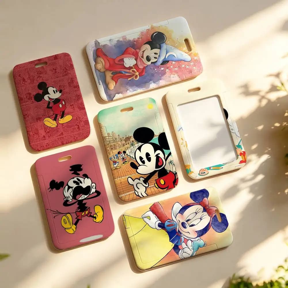Classic-M-mickey-MouseS Cute NFC Contactless Sliding Card Sleeve For Student Cards, Bus Cards, ID Cards, And Work Permits