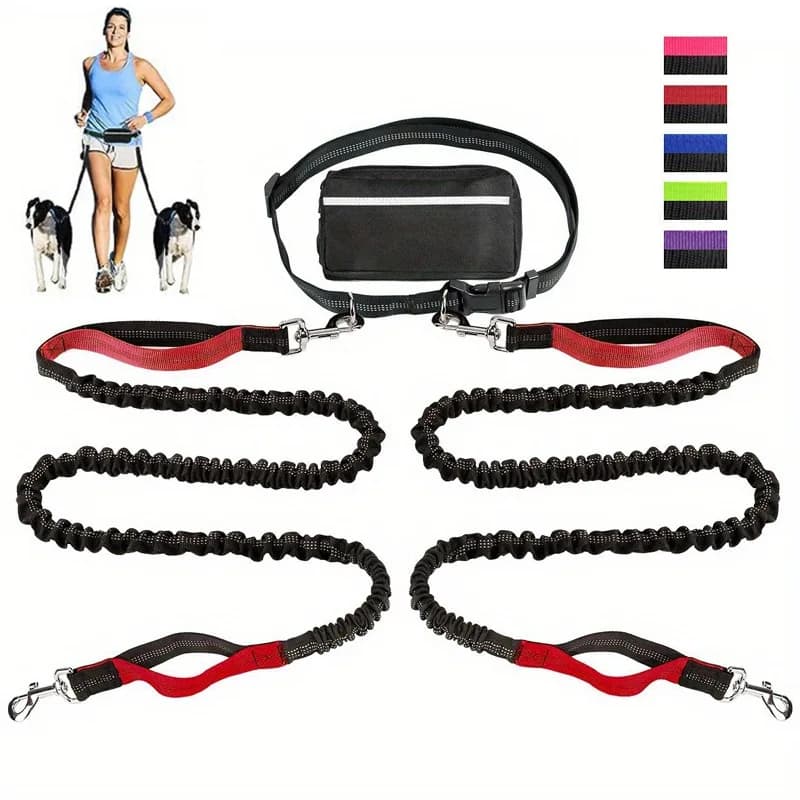 Hands-free Large Dog Running Retractable Supplies Walking Training,adjustable Waist Belt Dogs Pet Waist Bungee Free Jogging