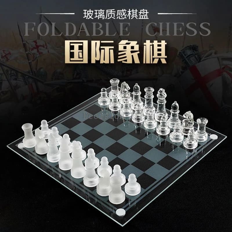 2024 cristallo di vetro occidentale scacchi bambini casual puzzle backgammon elegante trasparente intrattenimento scacchiera scacchiera set