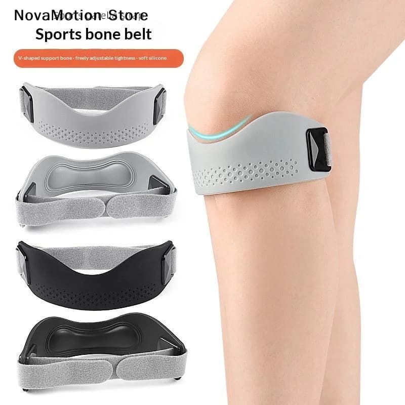 [NM]1PC Silicone Patellar Tendon Support Strap Adjustable Knee Support Pads For Men Women Sports, Running, Tennis, Jumpers Knee