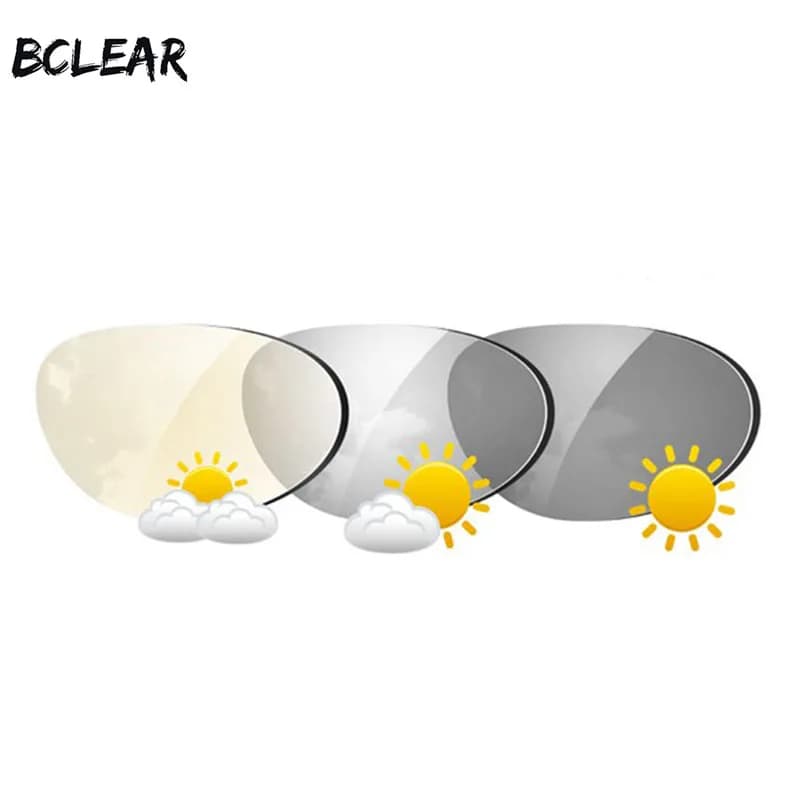 BCLEAR1.61 Lenti fotocromatiche graduate asferiche Lenti per occhiali da sole Visione singola Camaleonte esterno Grigio Marrone Miopia Astigmatismo