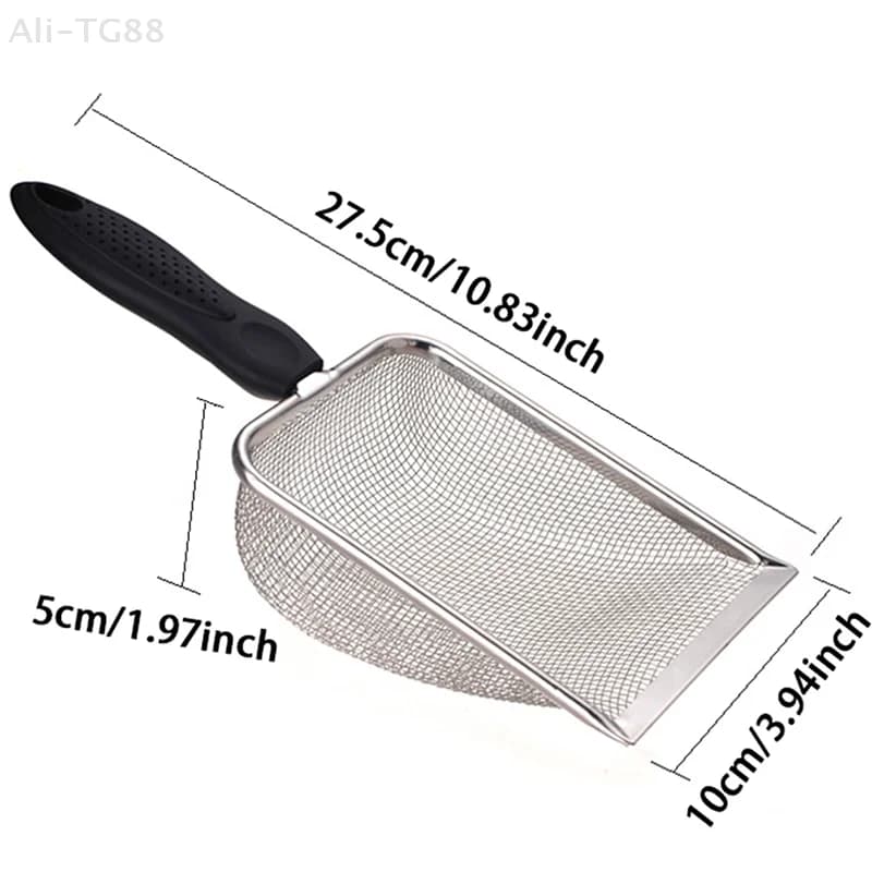 Stainless Steel Pet Cleaning Tools Feces Shovel Net Cat Litter Shovel Reptiles Lizard Sand Shovel Mesh Screen Fecal Spoon