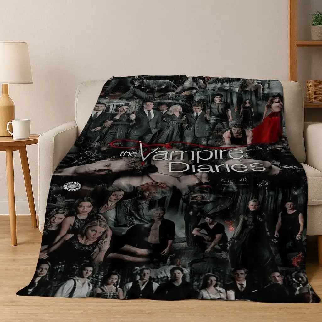 The Vampire Diaries Damon Salvatore Gift Flannel Blanket,Warm and Cozy Soft Throw Blanket for Home Bedroom Bed Sofa Cover Kid