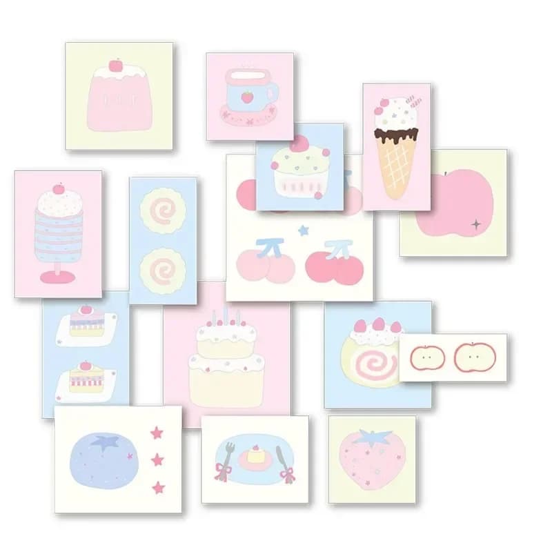 30PCS Journal Planner Sketchbook Stickers Aesthetic Sweet Cute Writable Sicker For Scrapbook Stationery Diary Decoration Decals