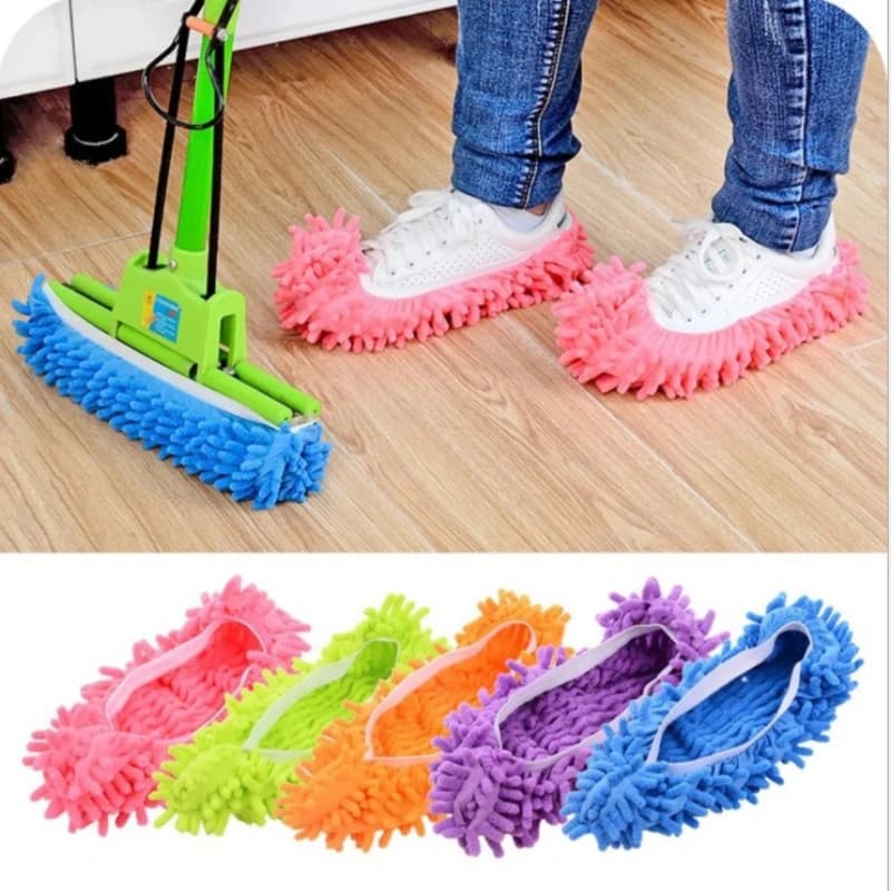 10 Pieces Lazy Slippers Washable Shoe Cover Soft Microfiber Mop Socks Dust Hair Cleaning Sweeping House Mop Shoe Cover