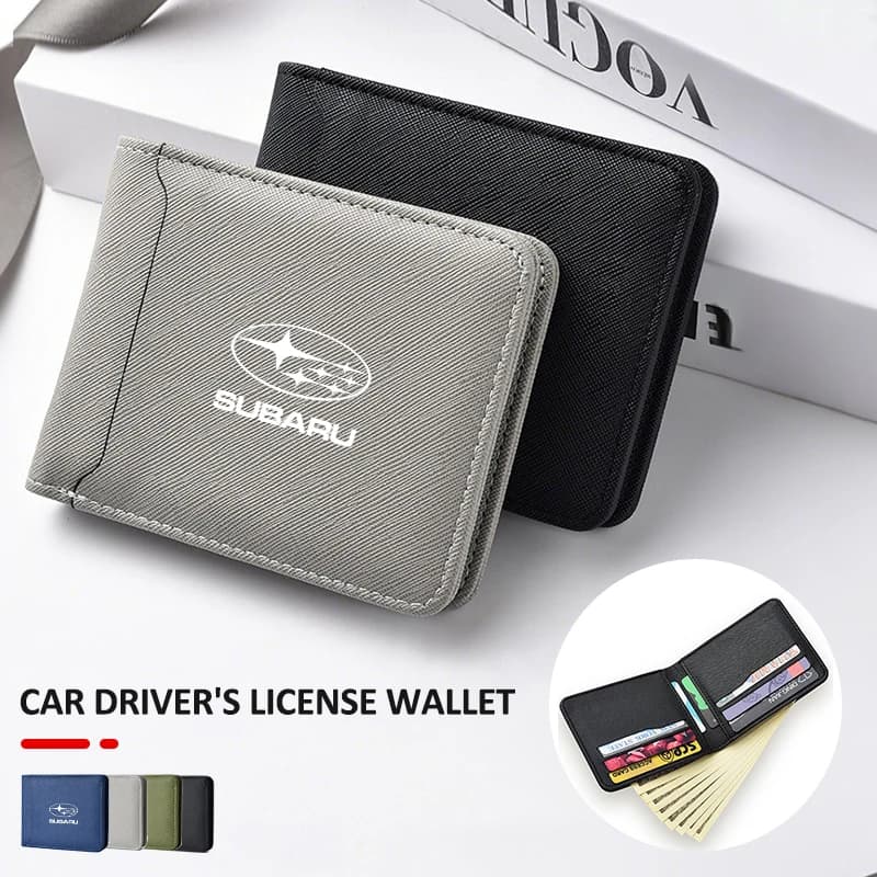 Car Soft Wallet Leather Credit Card Purse Portable Small Wallet For Subaru STI Impreza Forester Tribeca XV WRX Outback Legacy