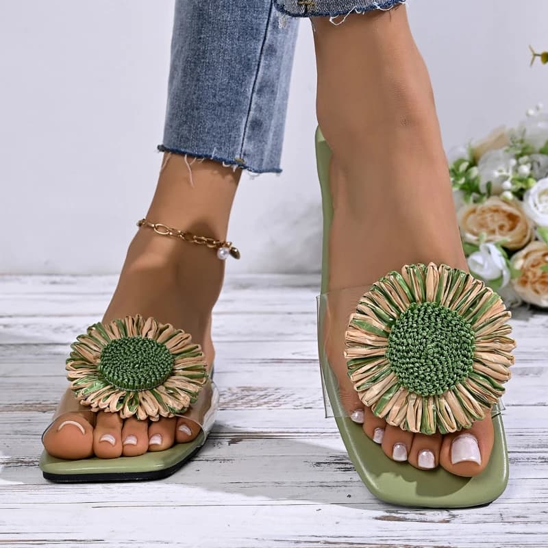 Summer women's slippers for home, bathroom, outdoor, beach vacation, little daisy women's shoes