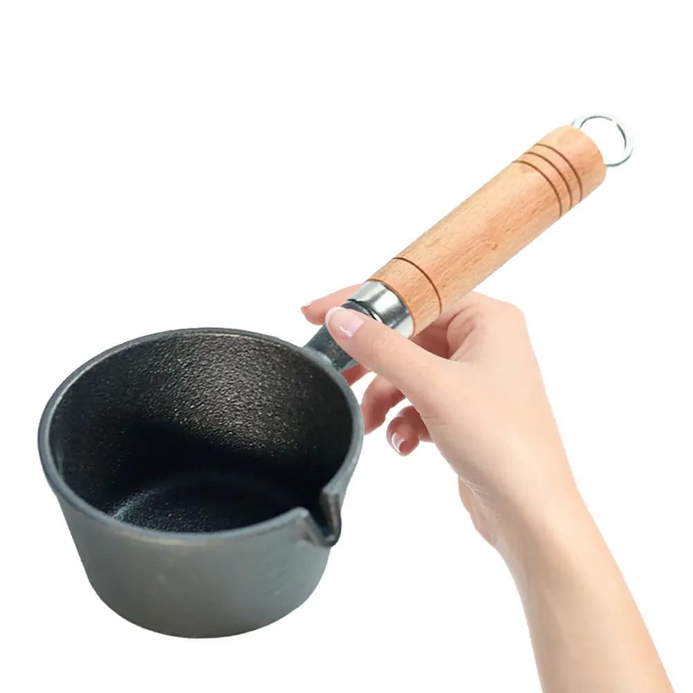 Mini Padella per Uova in Ferro Premium, Pentola per Sciogliere Burro, Cioccolato, Formaggio, Caramello, Cera, Riscaldamento Rapido con Distribuzione Uniforme del Calore