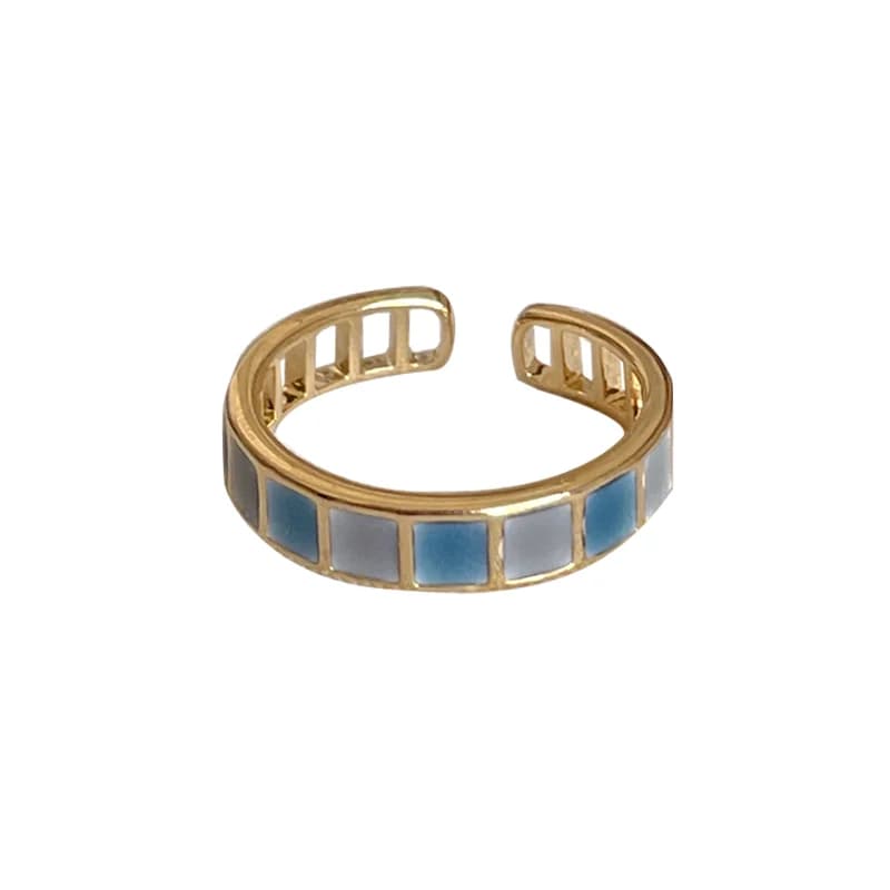 Ring design sense high fashion female fashion individual niche cold Japanese emerald ring lightweight European and American luxury