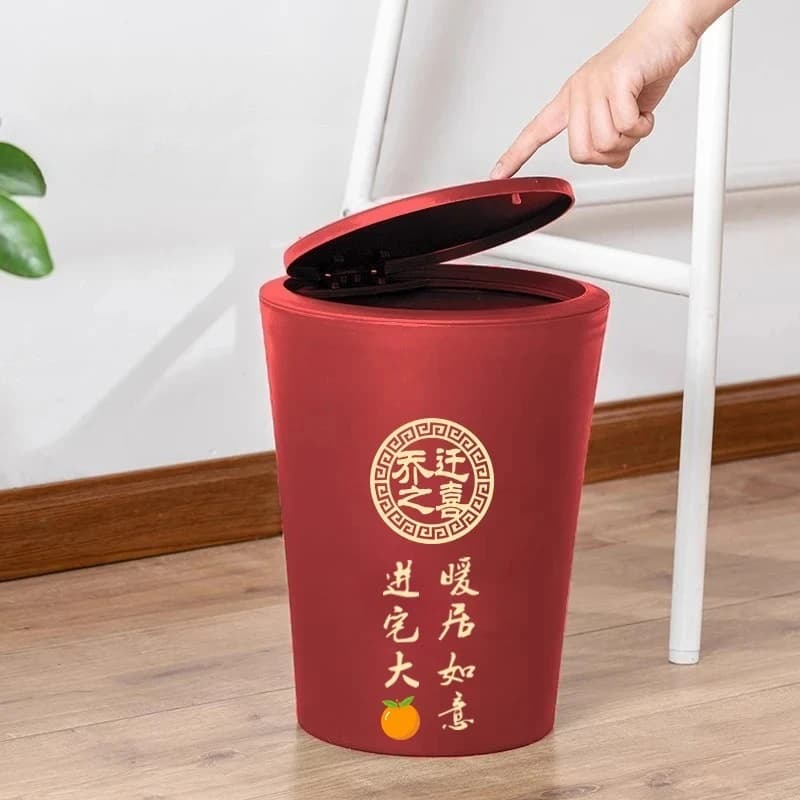 #living room trash can household with cover moving ceremony supplies Daquan Food waste House warming decoration new home layout