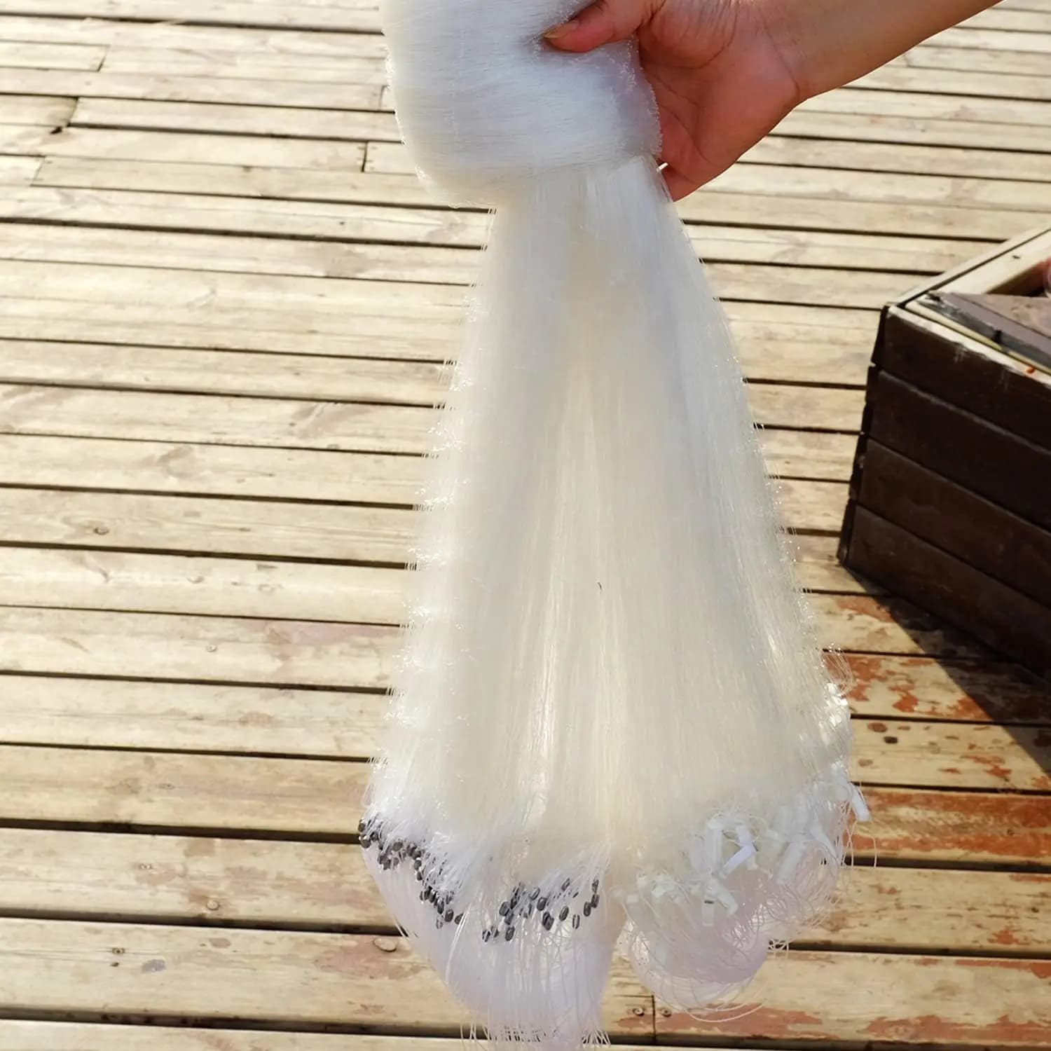 Rete da Pesca 100Mx2M con Fori 5x5cm e Galleggiante per Trappola per Pesci, Rete a Tramaglio Resistente