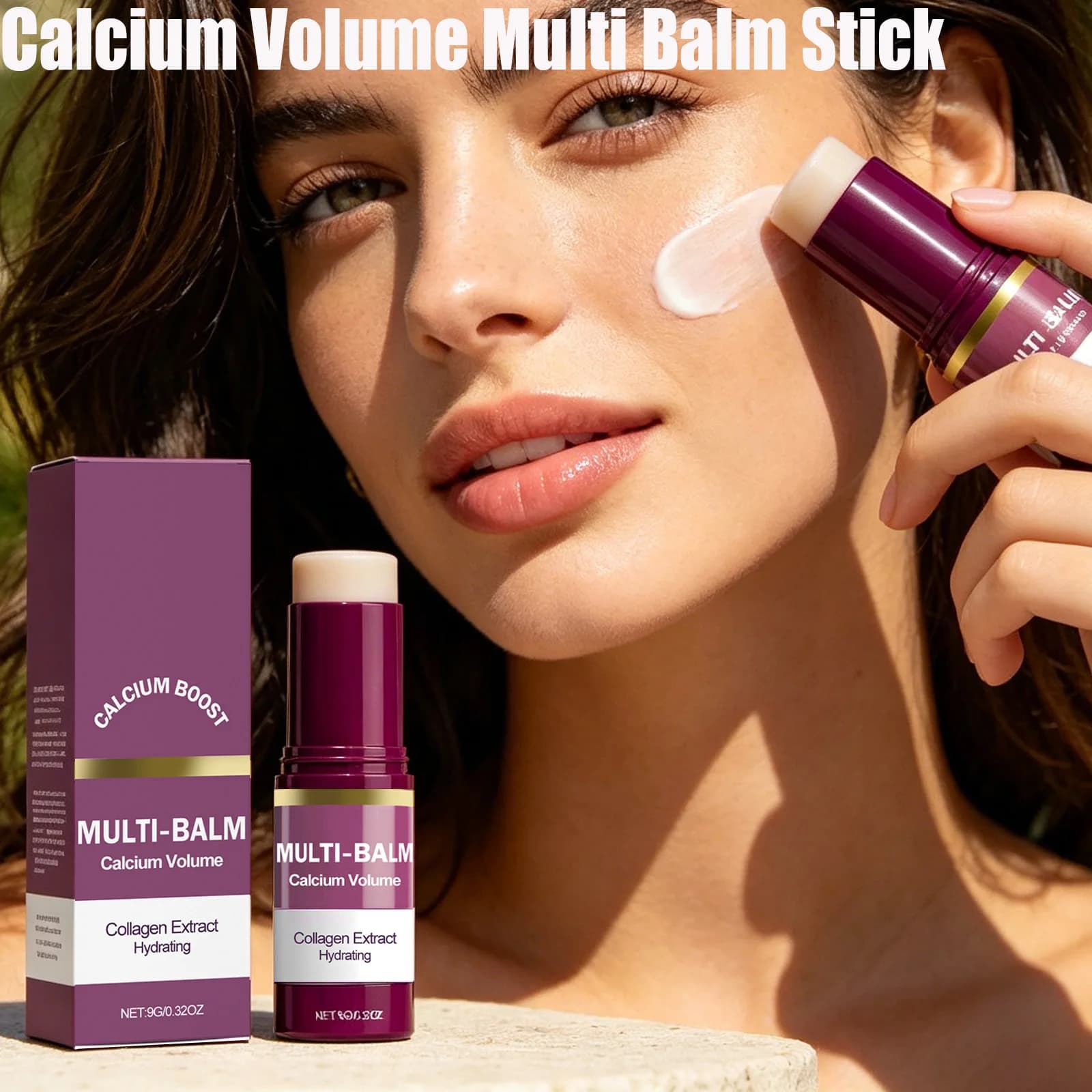 Multi-Balsamo Stick to Calcium and Collagen, Hydrating Cream for Face, Eyes, Lip and Column, Anti-Wheel and Rassodante
