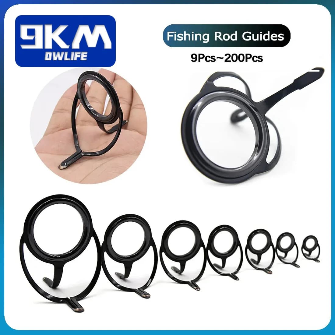 Repair kit for fishing rod Components for spinning rod construction Stainless steel casting fishing rod guide Replacement set 4~38 mm equipment