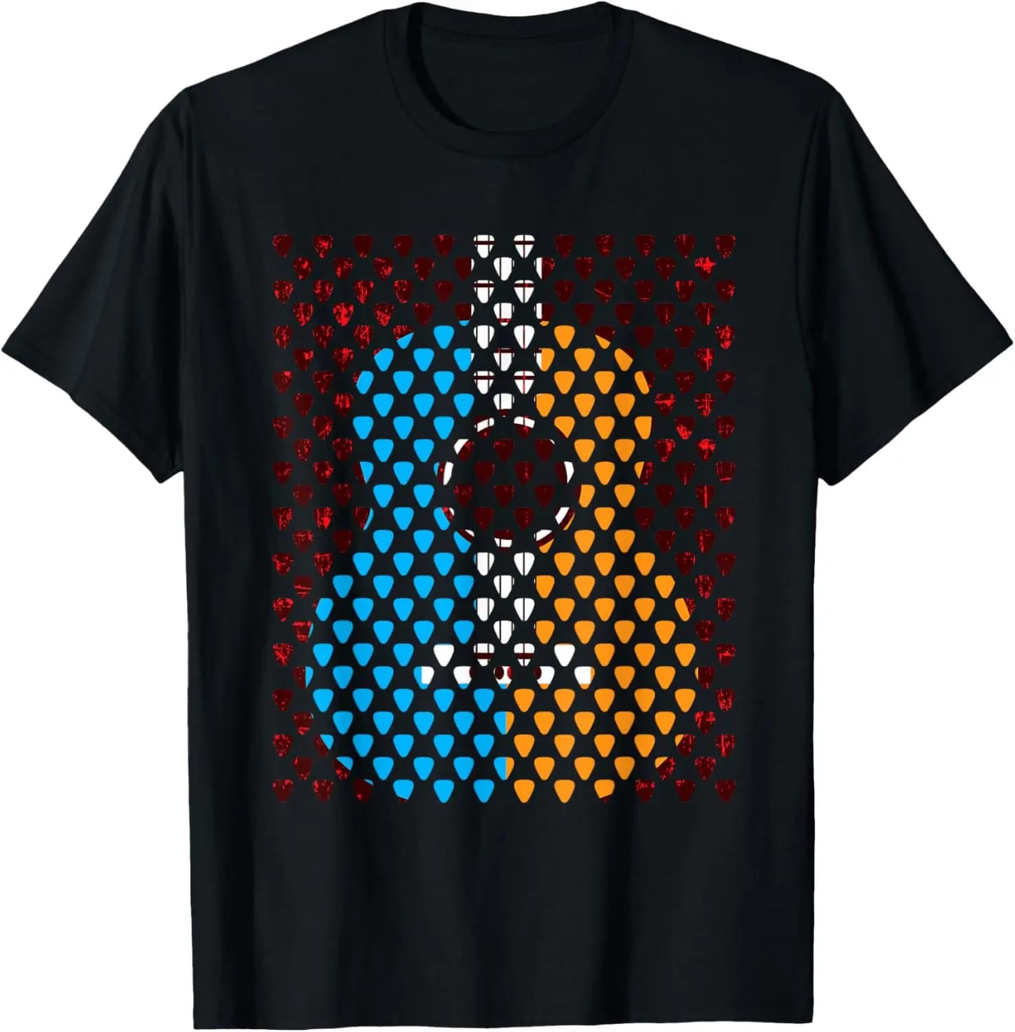 T-shirt casual a maniche corte con plettro per chitarra acustica Yin Yang