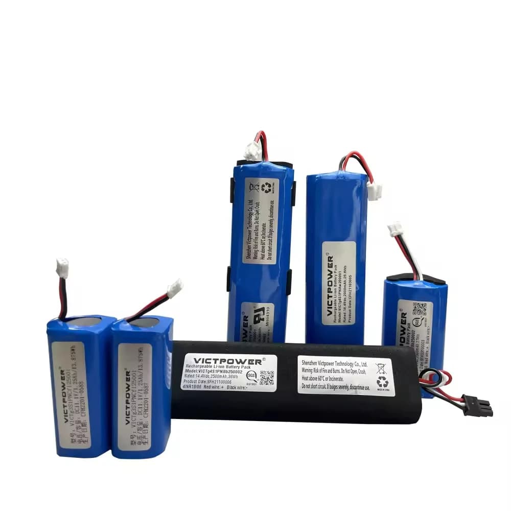 VICTPOWER OEM 18650 6S1P 7.4V 11.1V 14.4V 21.6V 2000mah 2500mah Certificato Fascia Pistola Massaggiatore Batteria al litio ricaricabile