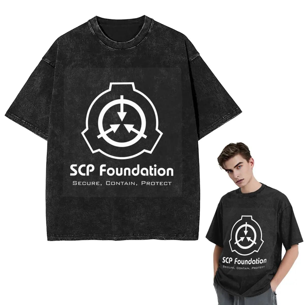 T-shirt streetwear T-shirt washed with base SCP T-shirt hip-hop short sleeve Top T-shirt for men woman