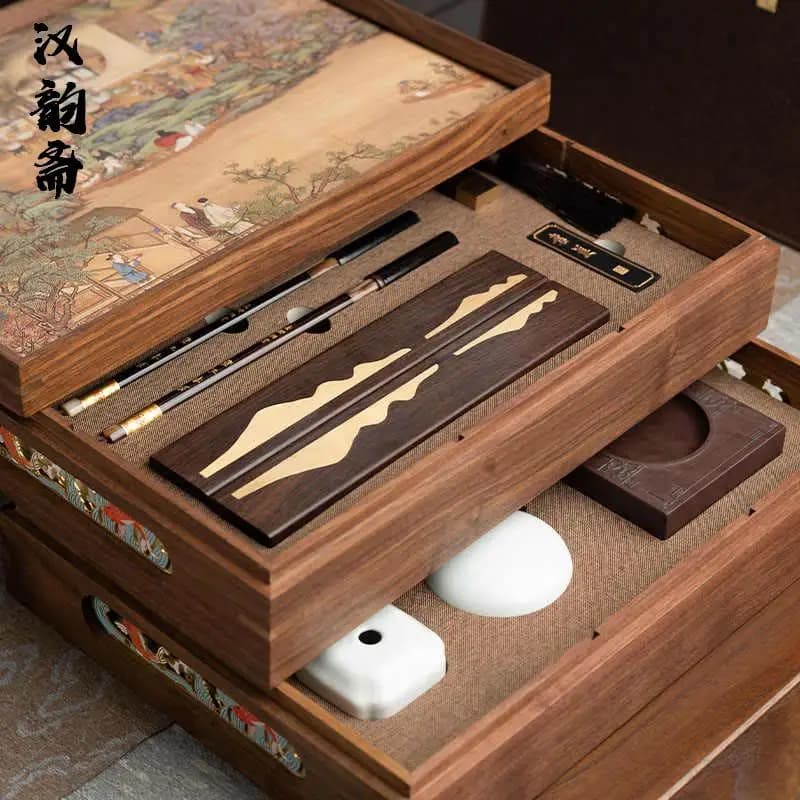 Study Four Treasures Set Duan Inkstone Pen and Ink Paper Inkstone Full Set of Brushes Professional Inkstone Calligraphy
