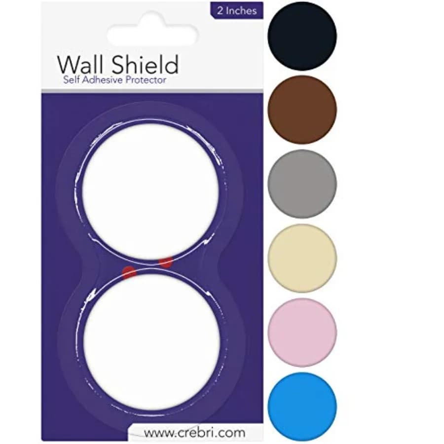 Door Stopper Wall Protector - Round Door Knob Wall Shield Self Adhesive - Prevents Holes 2 Inch