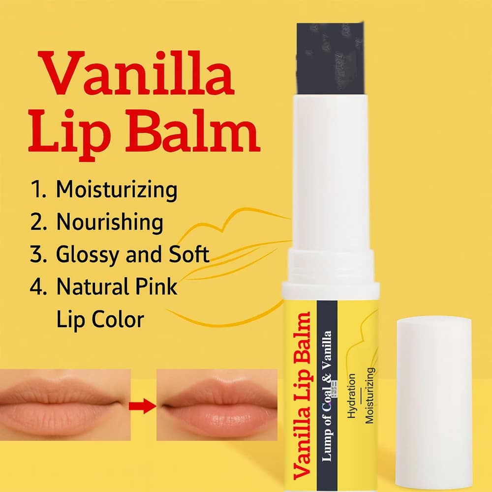Vanilla Lip Balm Moisturizing Nourishing Lip Care Glossy Soft Natural Pink Lip Color Hydrating Vanilla Scent Lip Balm for Unisex