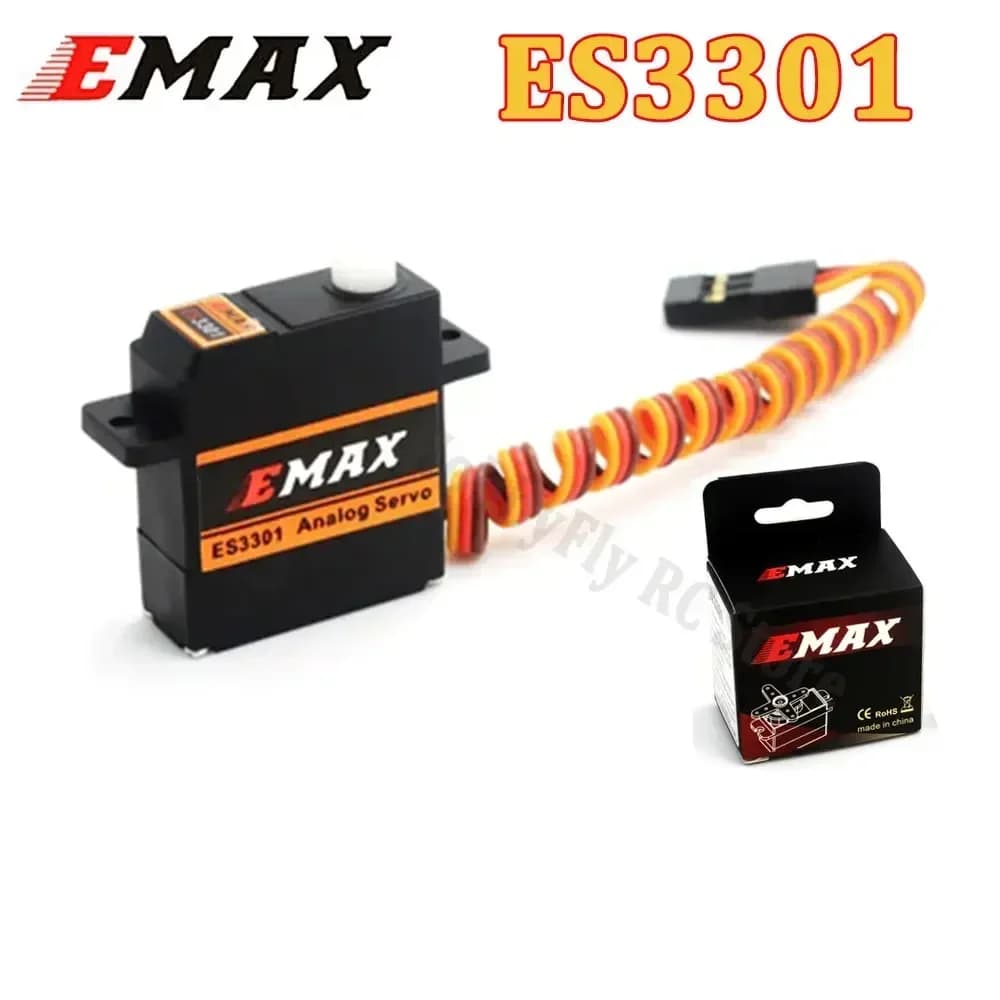 1 Pezzo EMAX ES3301 ES3351 ES3302 ES3352 Servo Analogico Digitale 9mm 4.8 - 6V con Ingranaggi in Metallo Ideale per Aliante RC, Aeroplano RC, Drone RC