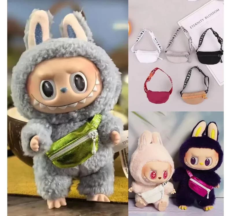 Per bambole Labubu Borsa a tracolla Giocattoli fai da te Marsupi Accessori per bambole di peluche carini Giocattoli per bambini Accessorio di moda