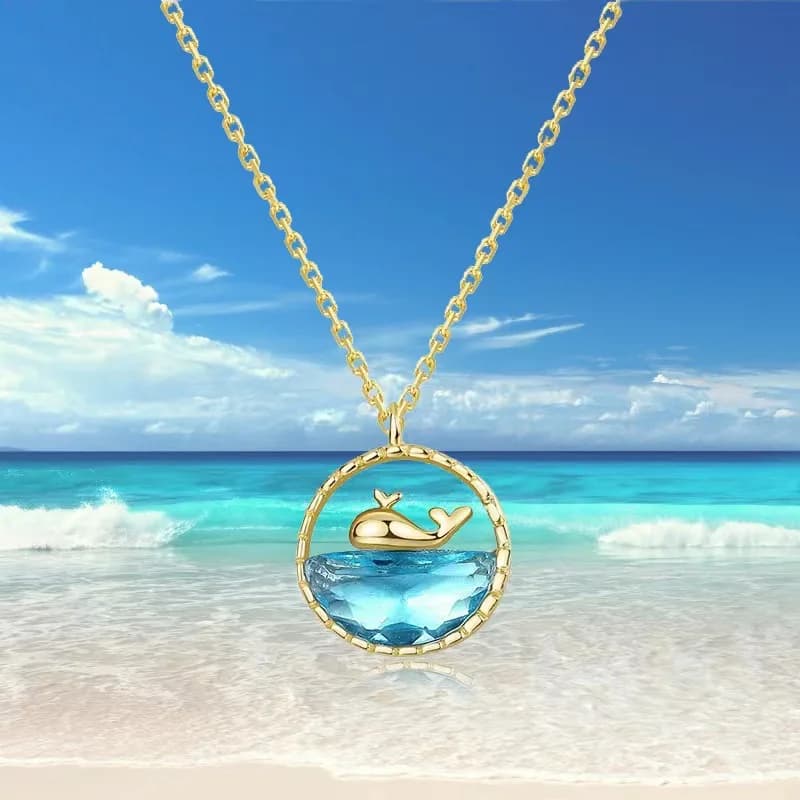 Nuova Collana Trendy con Ciondolo a Forma di Balena in Cristallo per Donne, Girocollo alla Moda, Gioiello Regalo per Feste