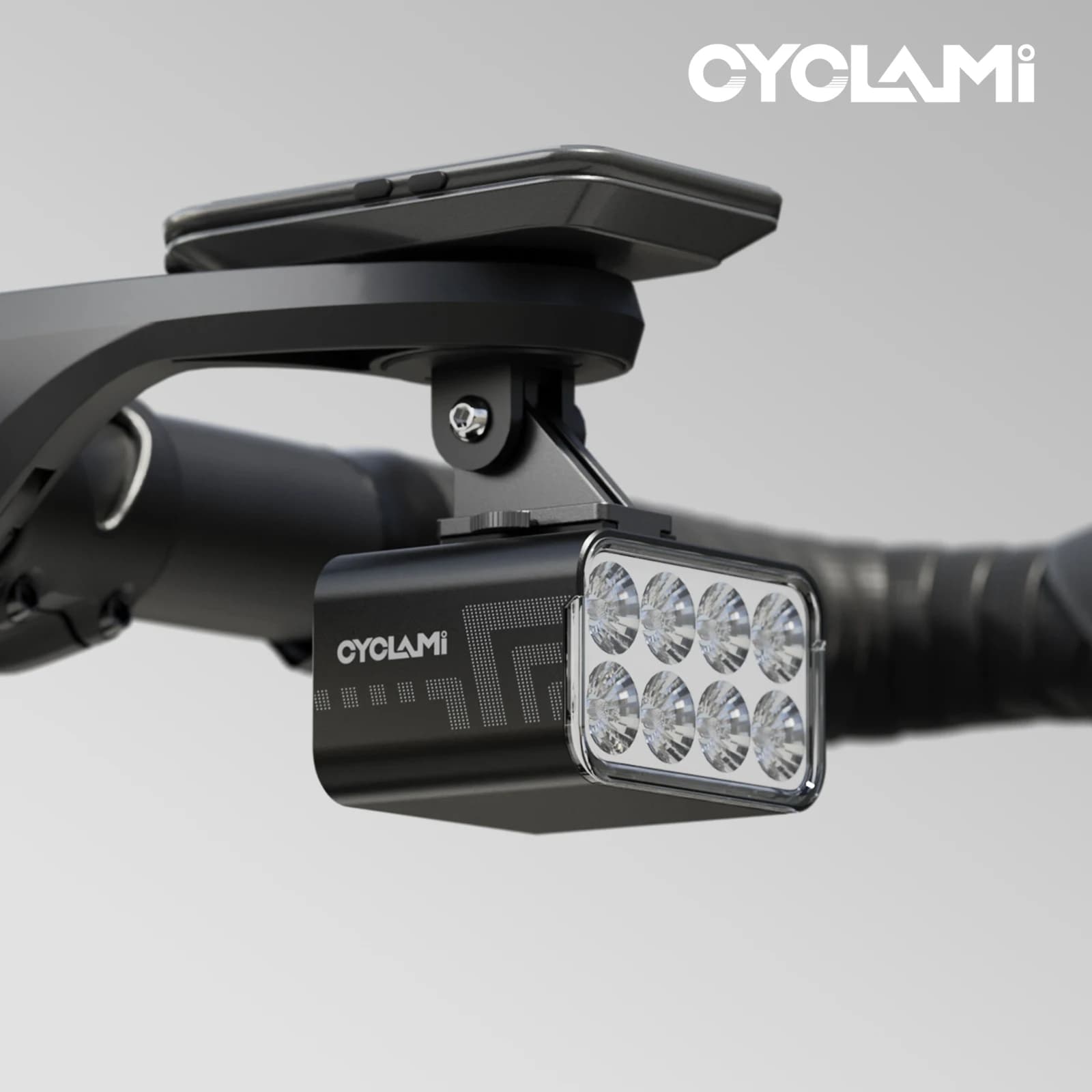 Wireless Remote Hoisting Bike Headlight 1800 Lumens Lifting Front Head Lamp Aluminum Alloy CYCLAMI CYC1800 For Road MTB Mountain