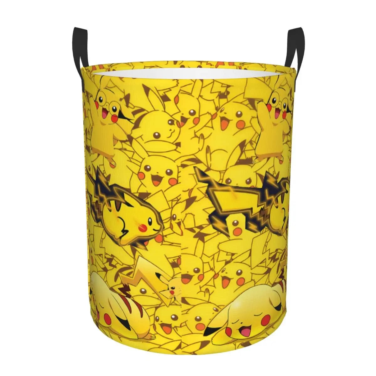 Cesto per Bucato Personalizzato P-Pikachu Anime, Contenitore Pieghevole Grande per Vestiti, Cesto per Giochi e Giocattoli