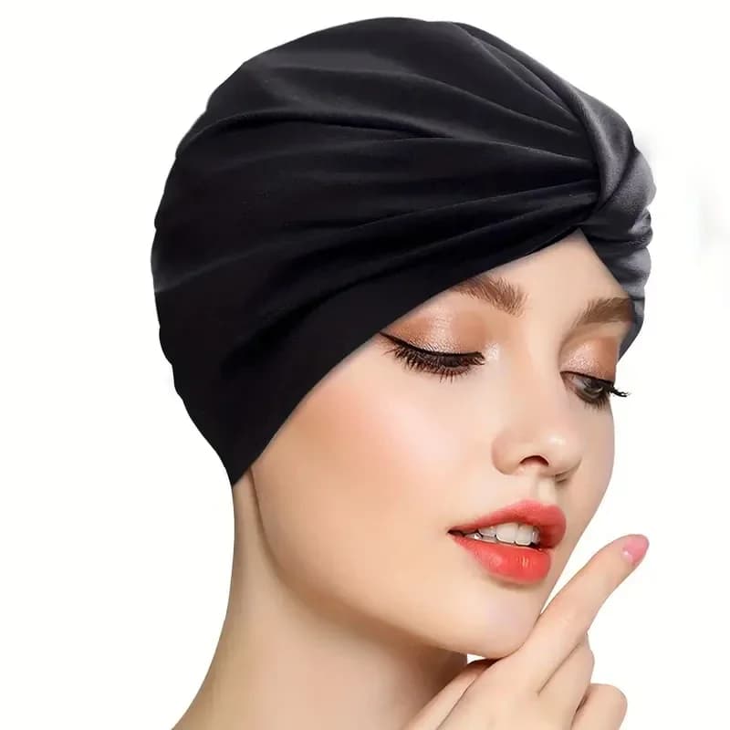 1 piece non-slip swim cap for long hair, curls, thick and braids: perfect for beach and pool with flexible fit