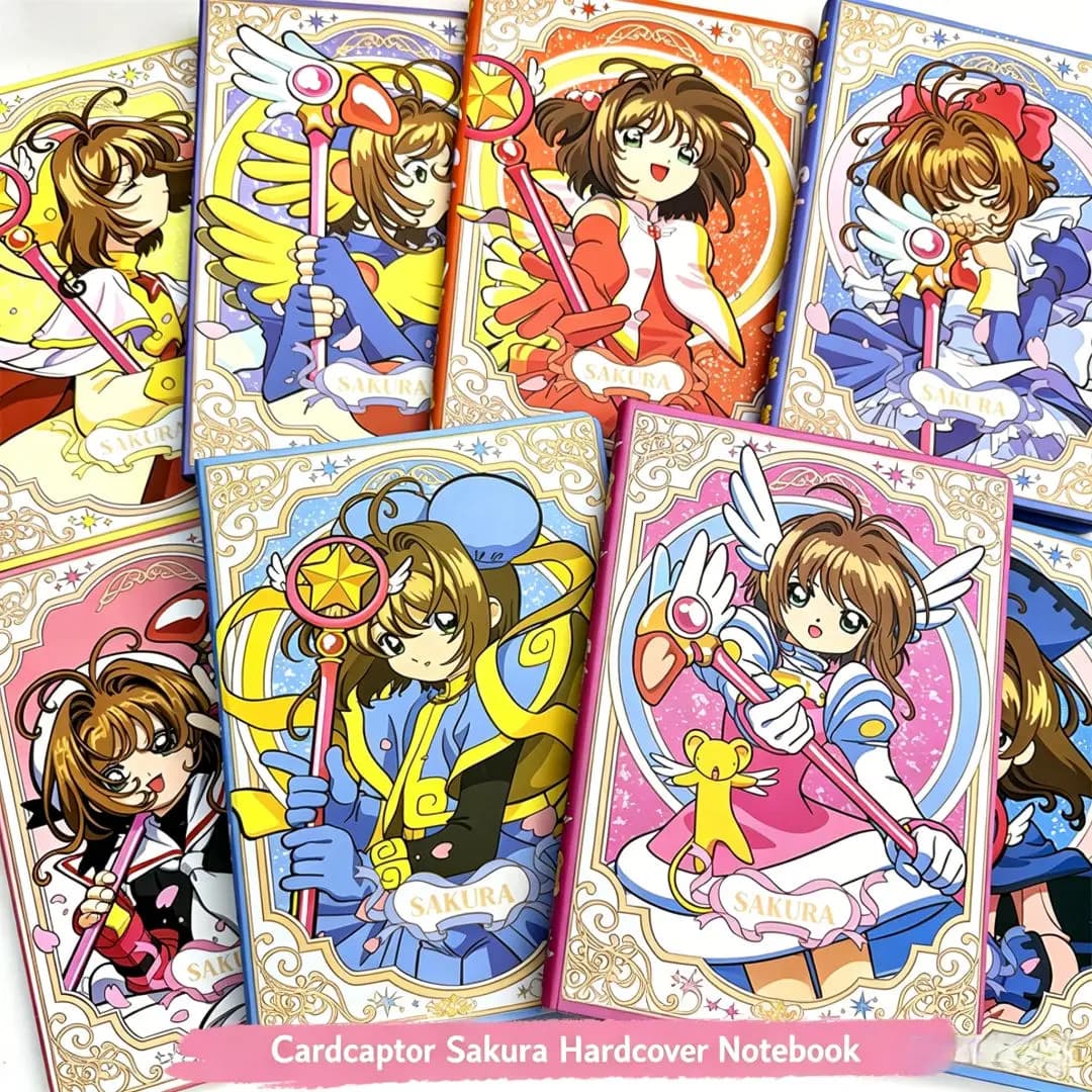 Quaderno con copertina rigida Cardcaptor Sakura, diario anime con pagine a righe a colori, articoli di cancelleria carini per la scuola, ideali come regalo