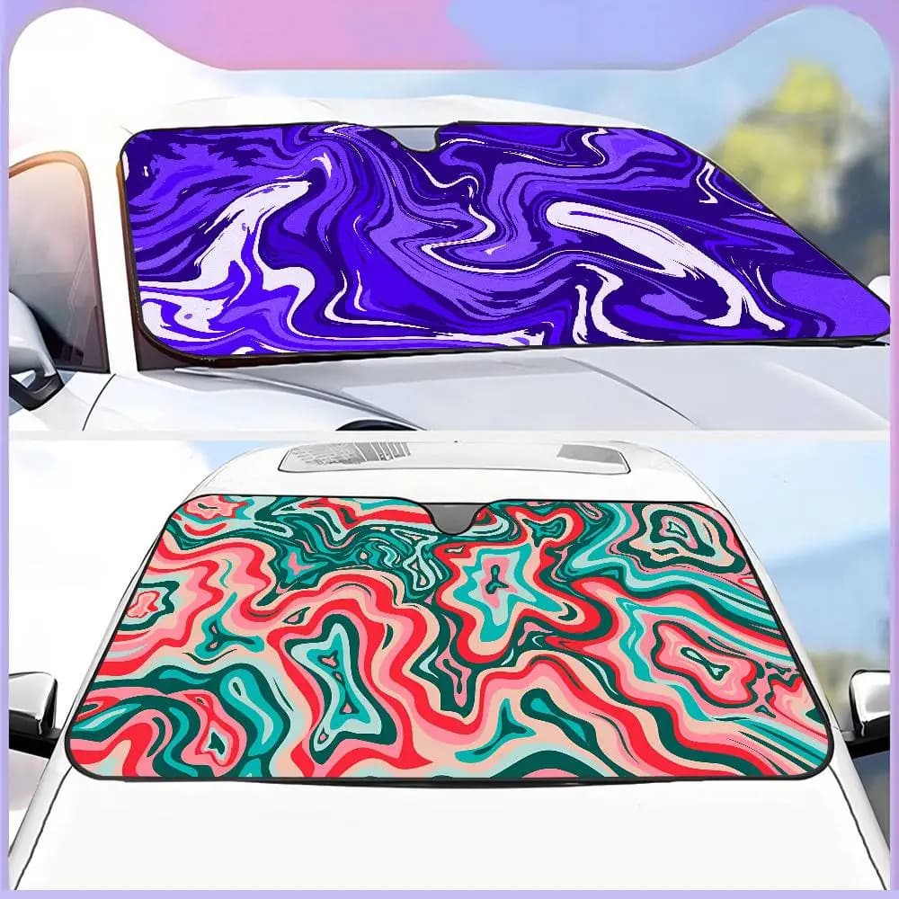 Parasole Pieghevole Personalizzato per Parabrezza Auto con Disegni Anime Cartoon, Protezione Solare per Finestrini Auto